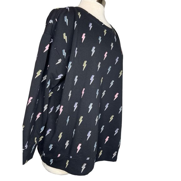 Torrid fleece women’s size 1-(14–16) black with gray pink gold lightning bolts d - Picture 9 of 14